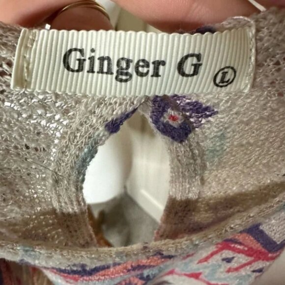 Aztec Pattern Sleeveless Woven Top- Sz Large - Picture 2 of 2